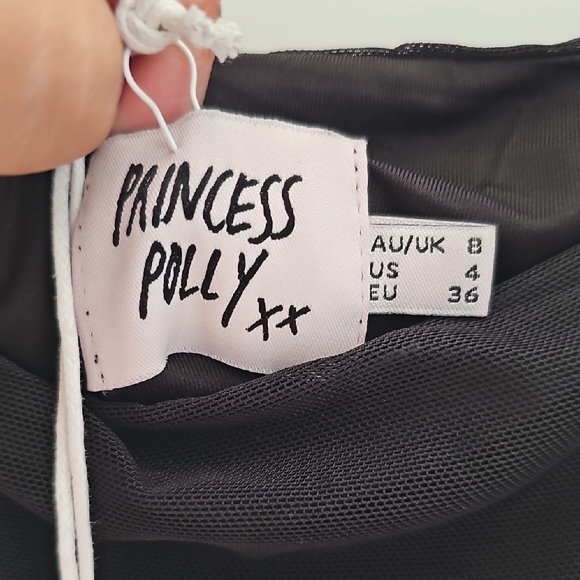 Princess Polly Black Bodycon Mini Dress with Puff Cap Sleeves - Picture 3 of 9